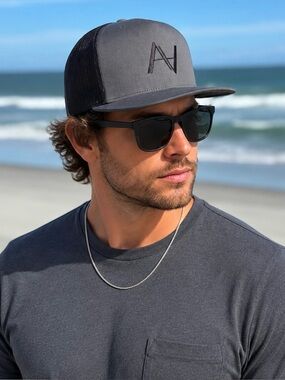 Charcoal Flat Brim SnapBack Hat | Arthur Alan